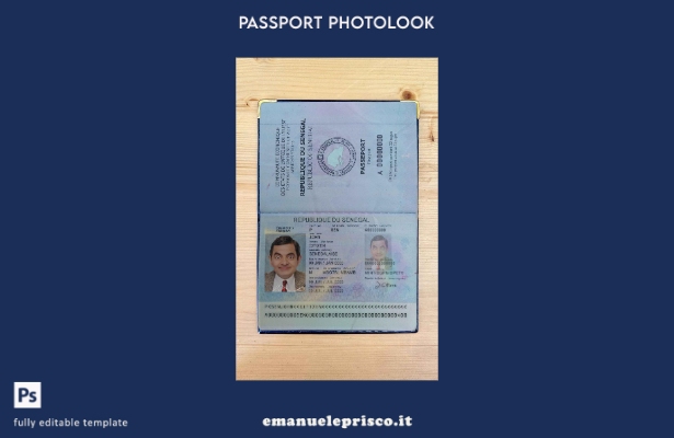 modello di aspetto fotografico del pass Senegal in stile verificato